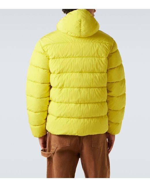 C P Company Yellow Hooded Down Jacket for men