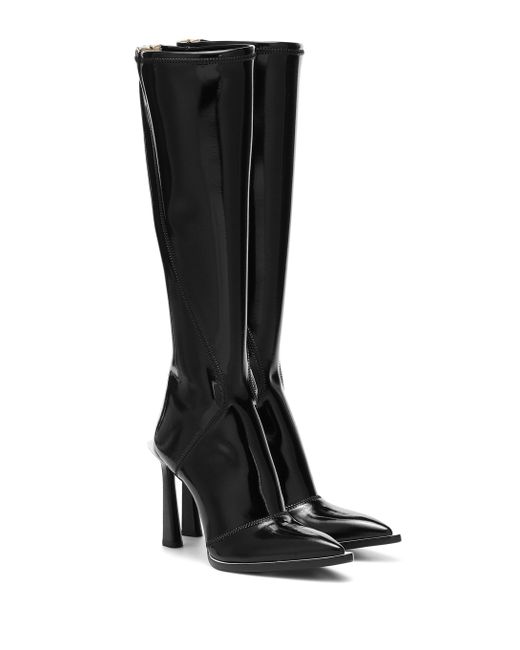 Fendi Black Fframe Knee-high Neoprene Boots
