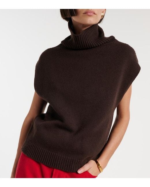 Jardin Des Orangers Black Turtleneck Wool And Cashmere Sweater Vest