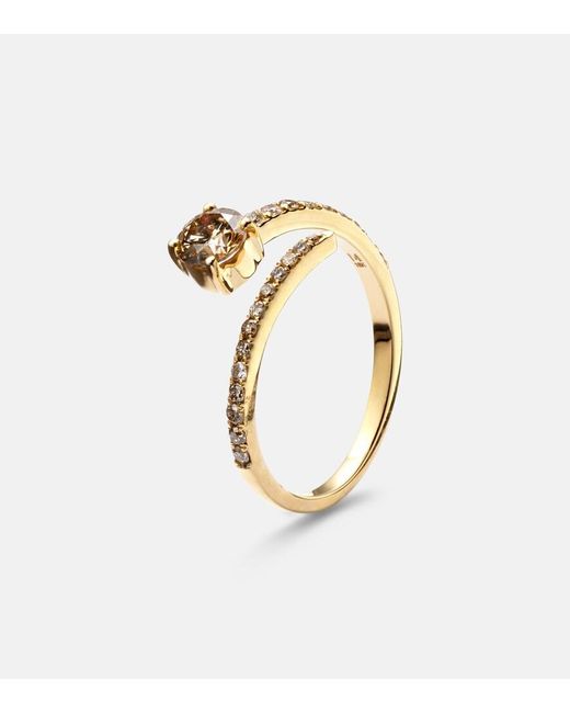 Ileana Makri Natural Grass Seed 18Kt Ring With Diamonds