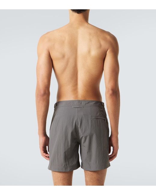 Orlebar Brown Gray Bulldog Swim Trunks for men