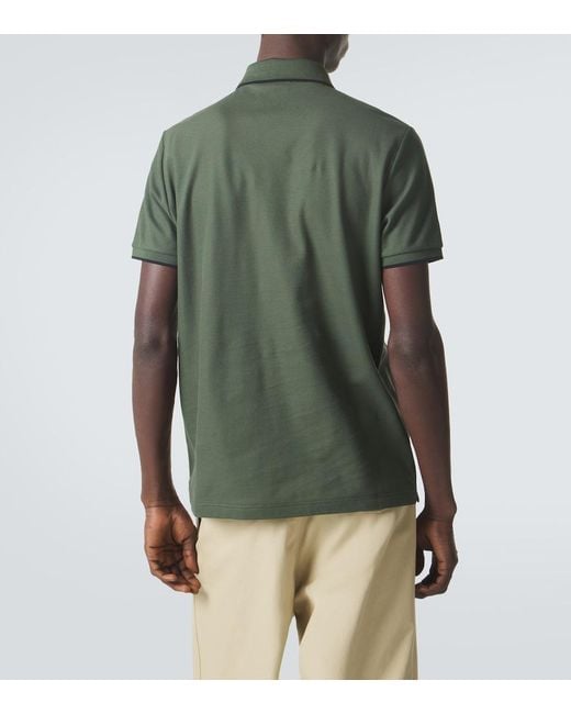 Loro Piana Green Brentwood Cotton-Blend Pique Polo Shirt for men