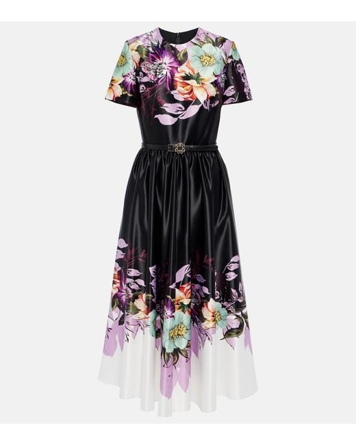 Elie Saab White Floral Midi Dress