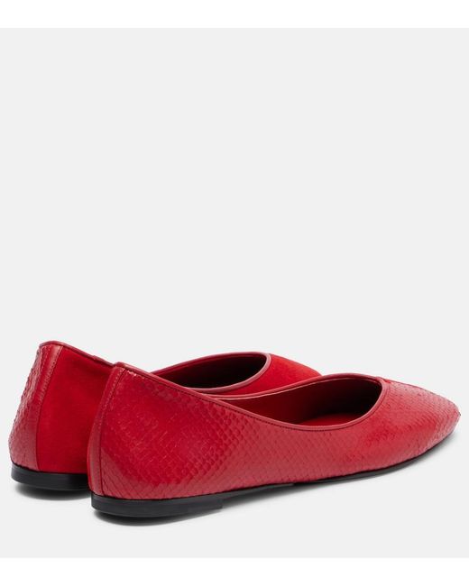 Jacquemus Red Ballerines Leather Ballet Flats