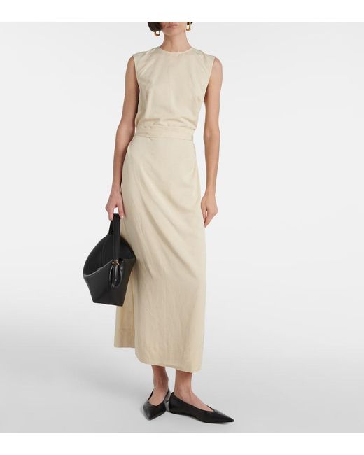 Totême Natural Tie-Detail Midi Dress