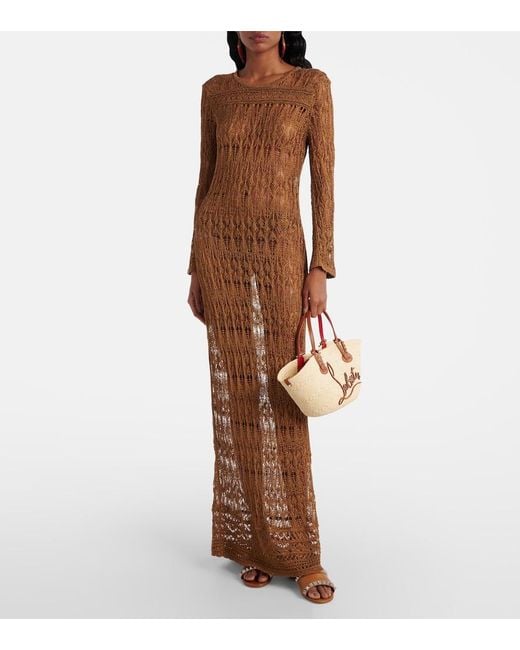 Christian Louboutin Natural Cabata Mini Raffia Basket Bag