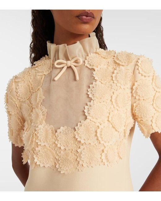 Valentino Natural Crepe Couture Embroidered Minidress