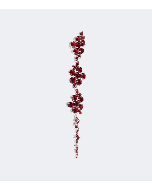 Simone Rocha Red Crystal-Embellished Drop Earrings