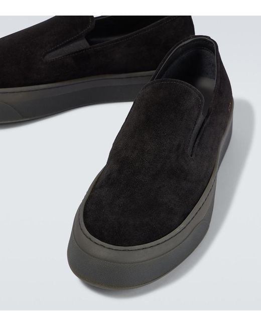 Common Projects Black Suede Slip-On Sneakers for men