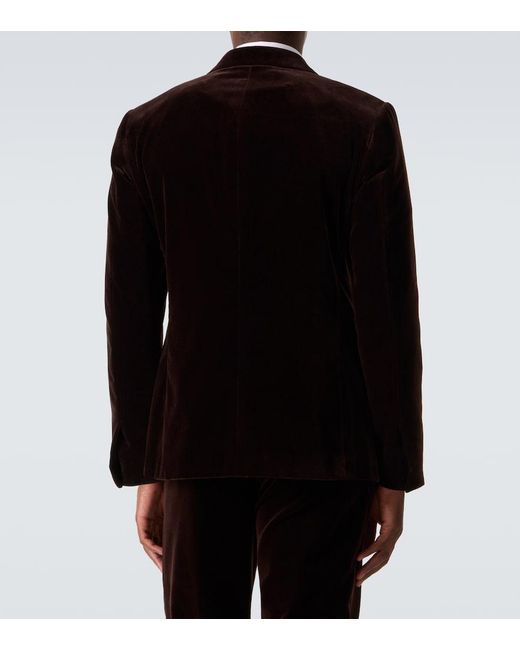 Ralph Lauren Black Kent Cotton Velvet Suit Jacket for men
