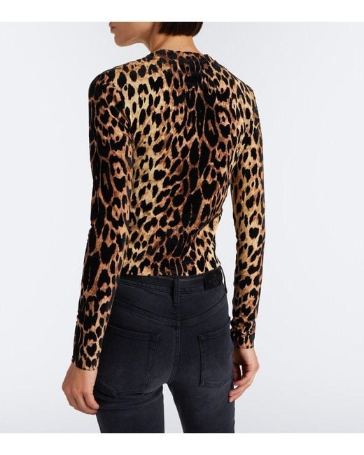 Gucci Black Logo Leopard-Print Cotton Jersey T-Shirt