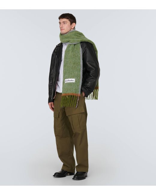 Echarpe en laine melangee Acne pour homme en coloris Green