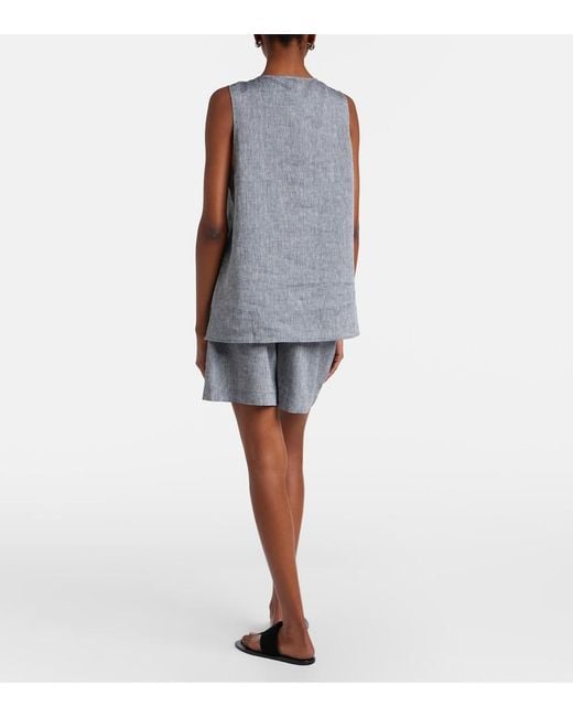 Asceno Gray Boston Linen Shorts