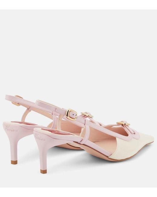 Roger Vivier Pink Viv' Canard Leather Slingback Pumps