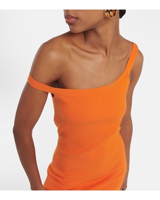J.W. Anderson Orange Deconstructed Asymmetrical Minidress
