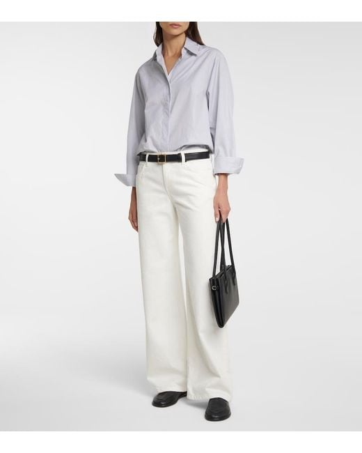 The Row White Eglitta Mid-Rise Wide-Leg Jeans
