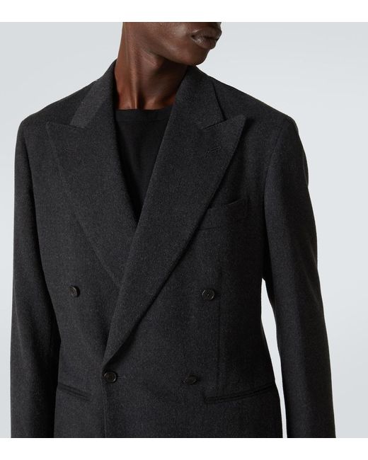 Saman Amel Blue Camel Hair Blazer for men
