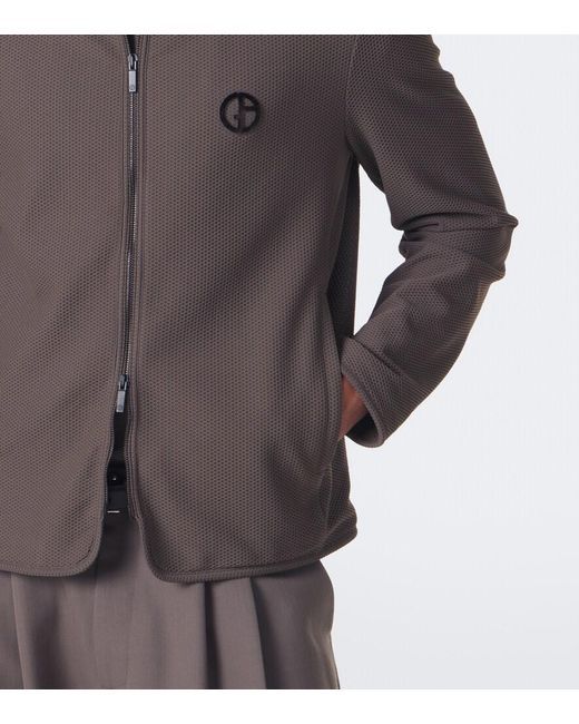 Giorgio Armani Gray Logo Blouson Jacket for men