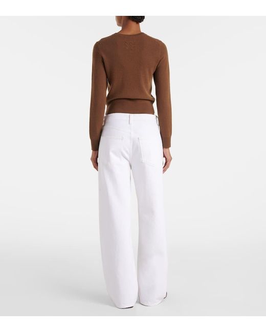 Jeans A Gamba Larga Low Curve di Agolde in White