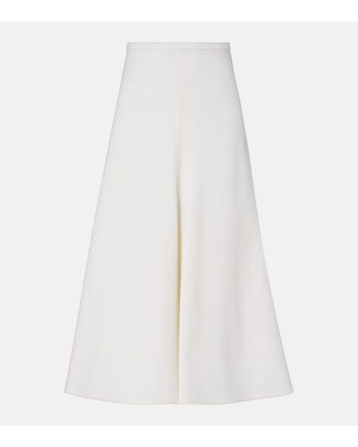 Brunello Cucinelli White Wool Midi Skirt