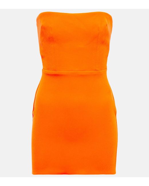 Alex Perry Orange Lux Strapless Crepe Minidress