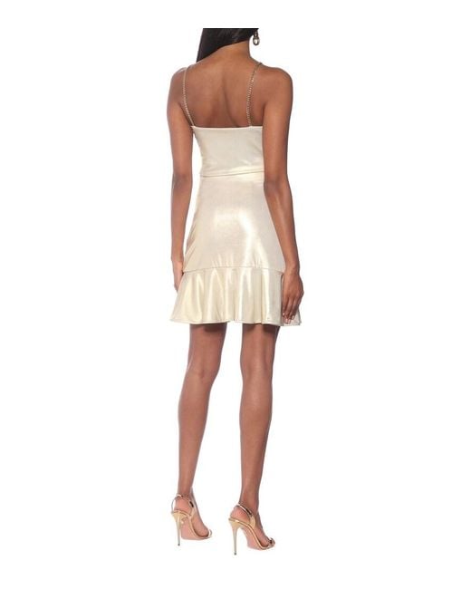 Balmain Natural Exclusivo En Mytheresa – Minifalda De Lamé Con Volantes