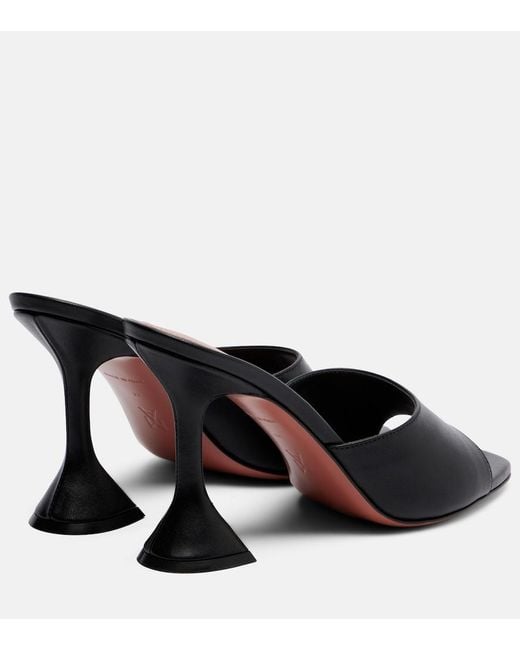 AMINA MUADDI Black Lupita Suede Heeled Mules