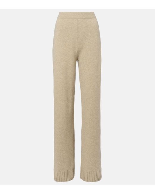 Tory Burch Natural Knitted Wool Sweatpants