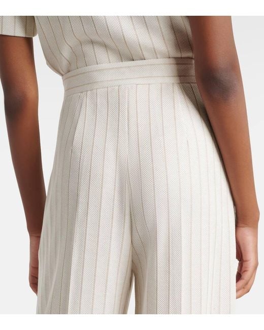 Max Mara White Weite Hose Osso Aus Baumwolle