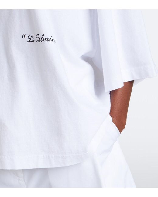 Jacquemus White Le Palmier Printed Cotton Jersey T-Shirt