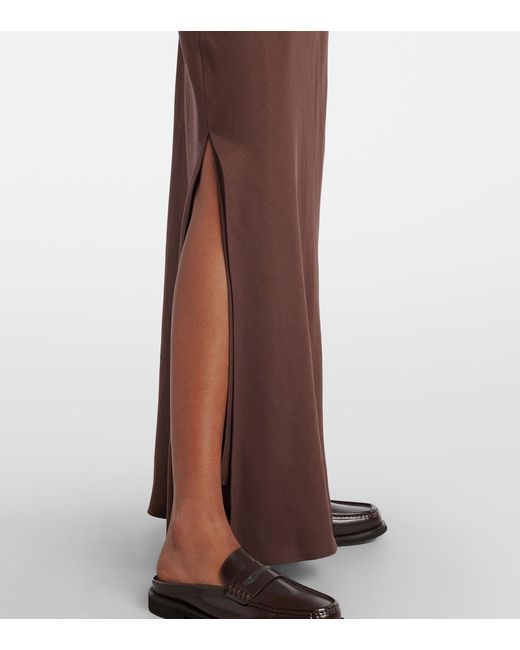 Brunello Cucinelli Brown Twill Maxi Skirt