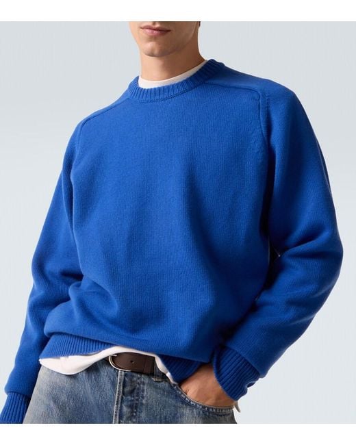 A.PRESSE Blue Wool Sweater for men