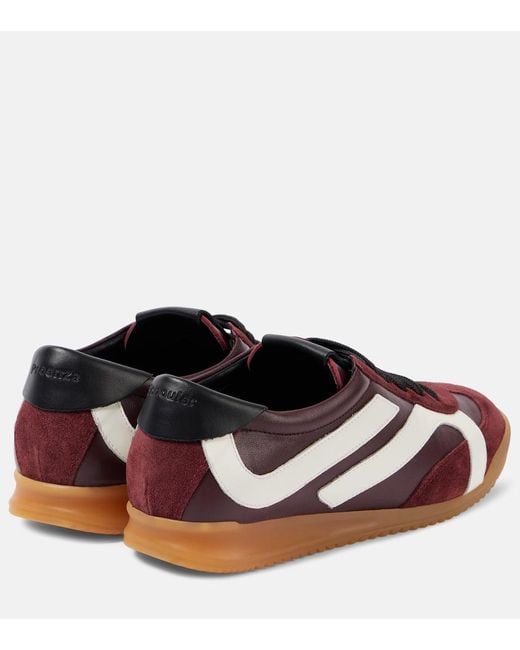 Proenza Schouler Brown Track Suede-Trimmed Leather Sneakers