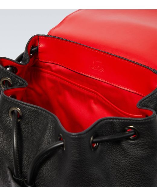 Christian Louboutin Black Explorafunk Logo Leather Backpack for men