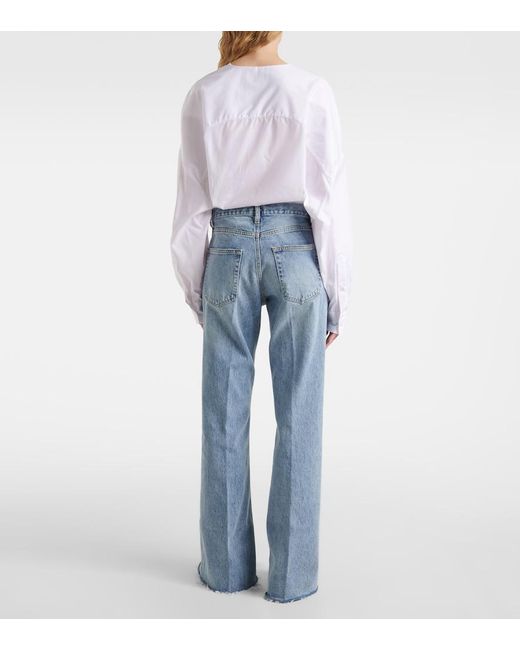 FRAME Blue The Lax High-Rise Flared Jeans
