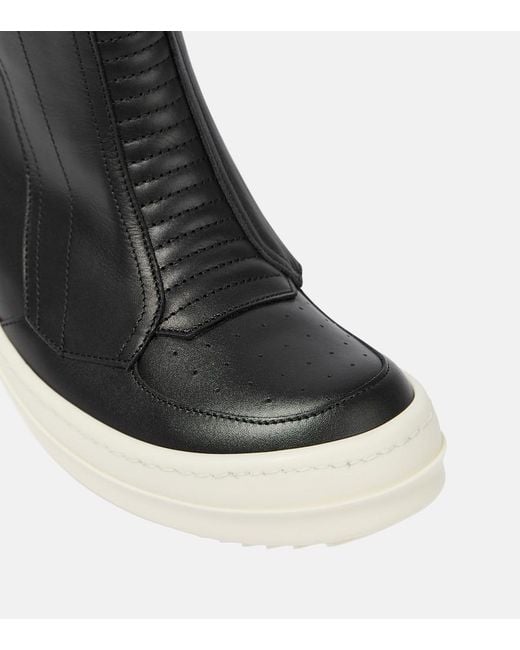 Rick Owens Black Leather Sneakers