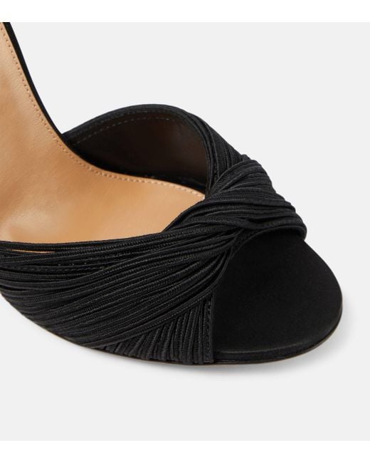 Aquazzura Black Bellini Beauty 105 Satin Sandals