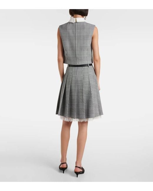 Self-Portrait Gray Prince Of Wales Check Top