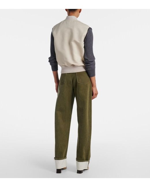 Bottega Veneta Natural Leather-Trimmed Cotton And Silk Vest