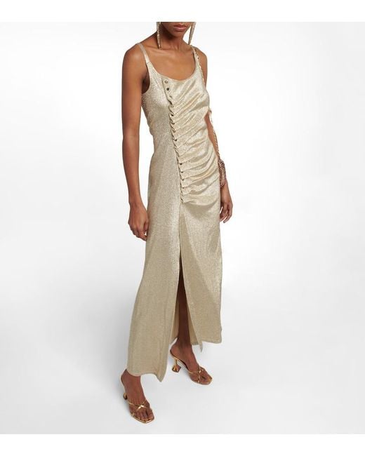Rabanne Natural Metallic Wrap Dress