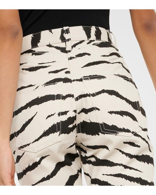 Alaïa White Zebra-Print Jeans