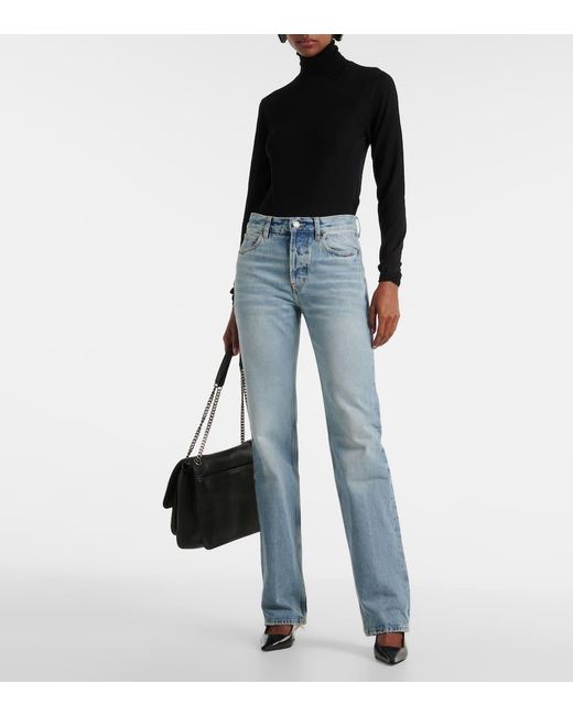 Saint Laurent Nico High-Rise Straight Jeans in Blue | Lyst