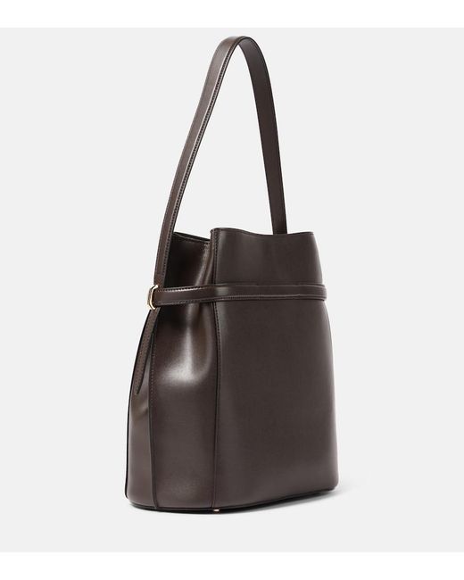 Totême Black Leather Bucket Bag