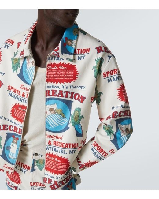 Bode Bedruckte Jacke Enrichment Aus Baumwolle in White für Herren