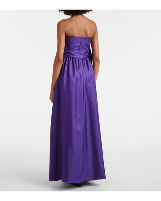 Max Mara Purple Silk Twill Corset Dress