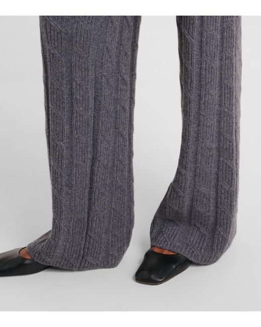 Lisa Yang Gray Weite Low-Rise-Hose Ebba Aus Kaschmir
