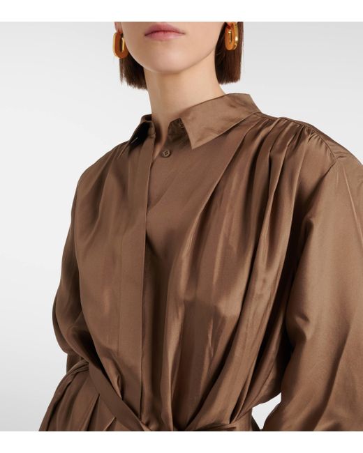Robe chemise Danton en soie Joseph en coloris Brown