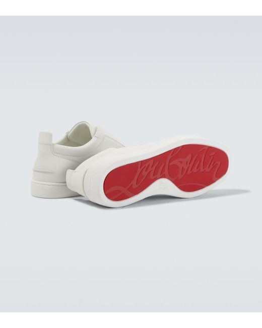 Christian Louboutin White St Louis Leather Slip-On Sneakers for men