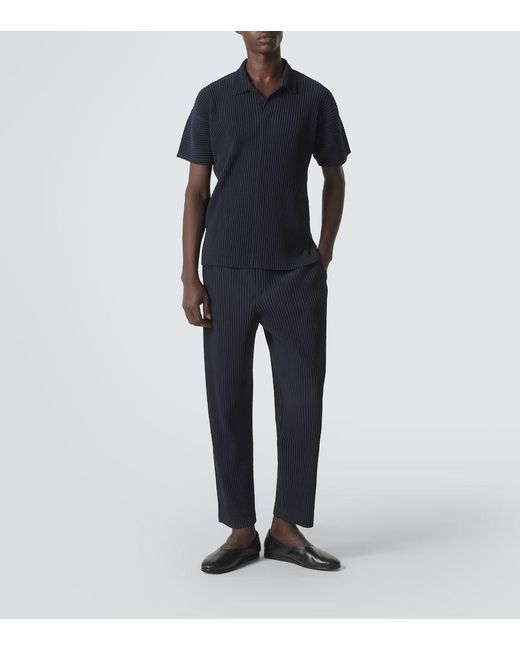 Homme Plissé Issey Miyake Blue Basics Pleated Straight Pants for men