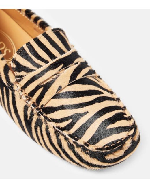 Tod's Natural Gommino Calf Hair Driving Shoes